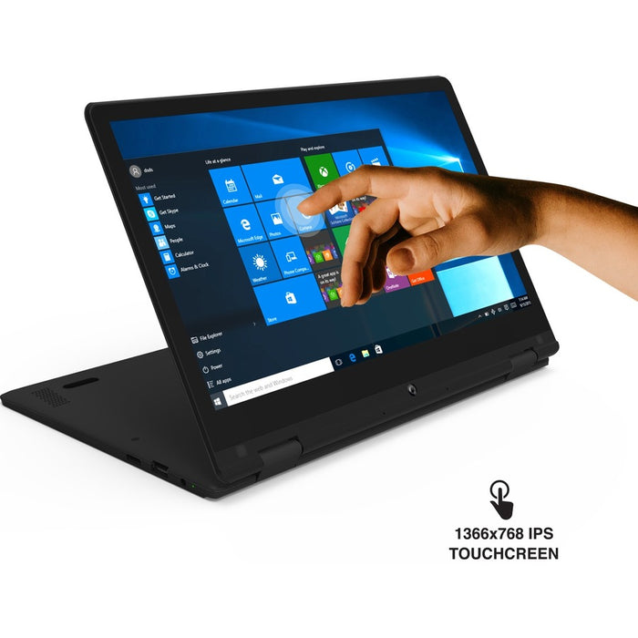 Core Innovations CLT1164 11.6" Touchscreen Convertible 2 in 1 Notebook - HD - 1366 x 768 - Intel - 64 GB Flash Memory - Black