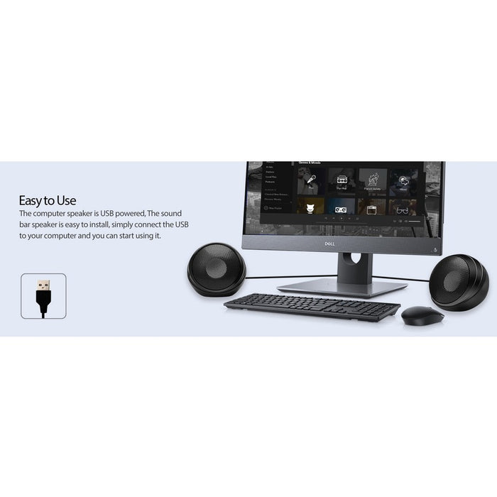 Adesso Xtream S4 USB-Powered Desktop Computer Speaker with Dynamic Sound - 5W x 2