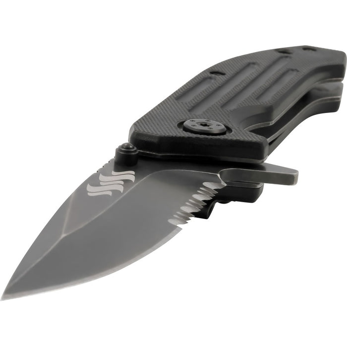 KUUMA Folding Knife - 7.75" Open, 4.5" Closed, Spring Assist, Serrated