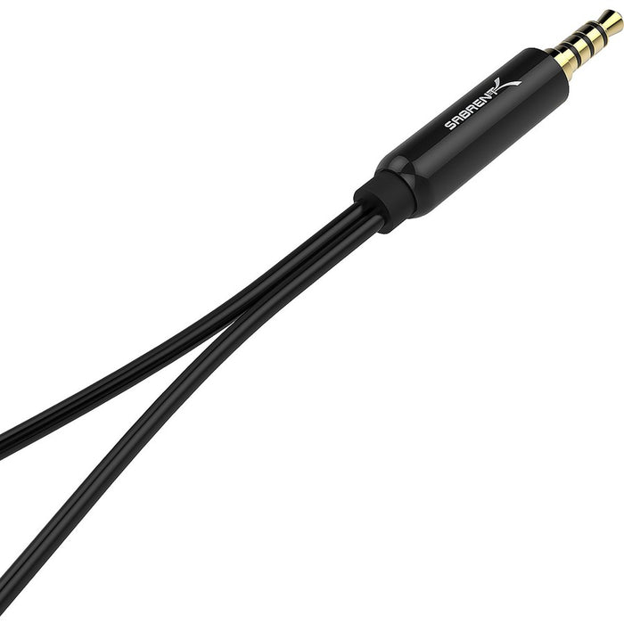 Sabrent 3.5mm Audio Stereo Y Splitter Adapter for Speakers and Headphones (CB-35X2)