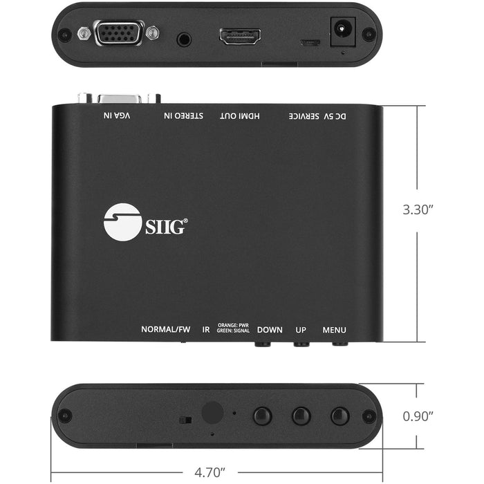 SIIG VGA & Audio to HDMI Scaler Converter