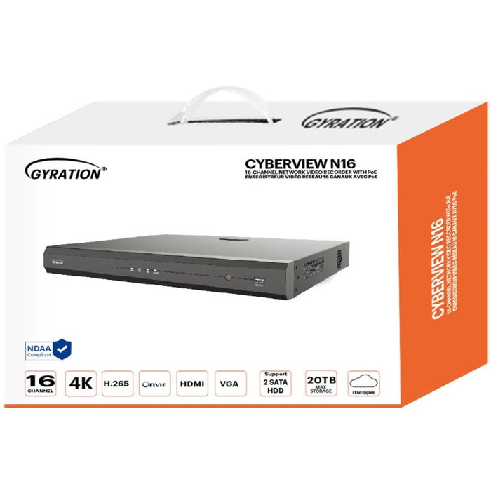 Gyration 16-Channel Network Video Recorder With PoE