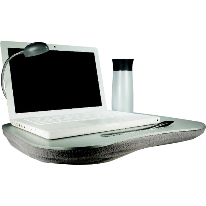 QVS Laptop Desk with Built-In Cushion/LED Light and Cup Holder