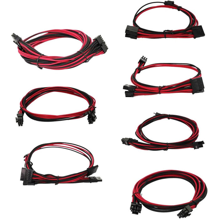 EVGA 1600 G2/P2/T2 Red/Black Power Supply Cable Set (Individually Sleeved)