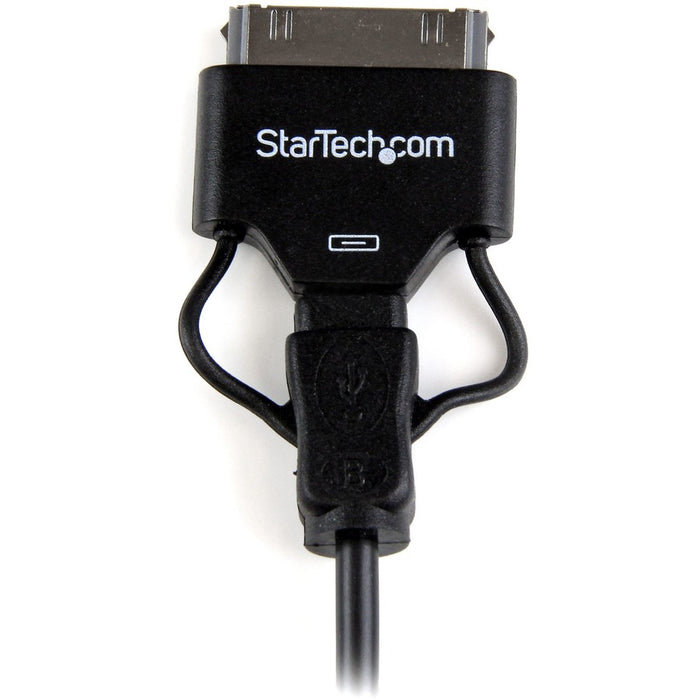 StarTech.com 0.65m (2 ft) Short Apple&reg; 30-pin Dock Connector or Micro USB to USB Combo Cable for iPhone / iPod / iPad