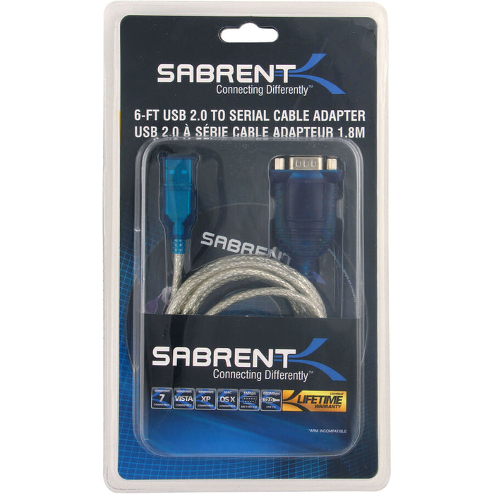 Sabrent 6 feet USB to RS-232 DB9 Serial 9 Pin Adapter (Prolific PL2303)