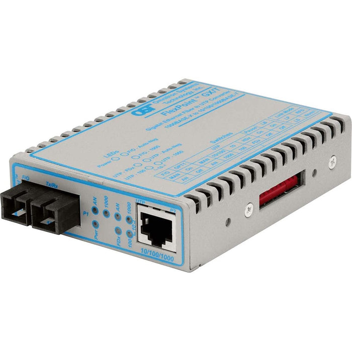 FlexPoint 10/100/1000 Gigabit Ethernet Fiber Media Converter RJ45 SC Single-Mode 110km