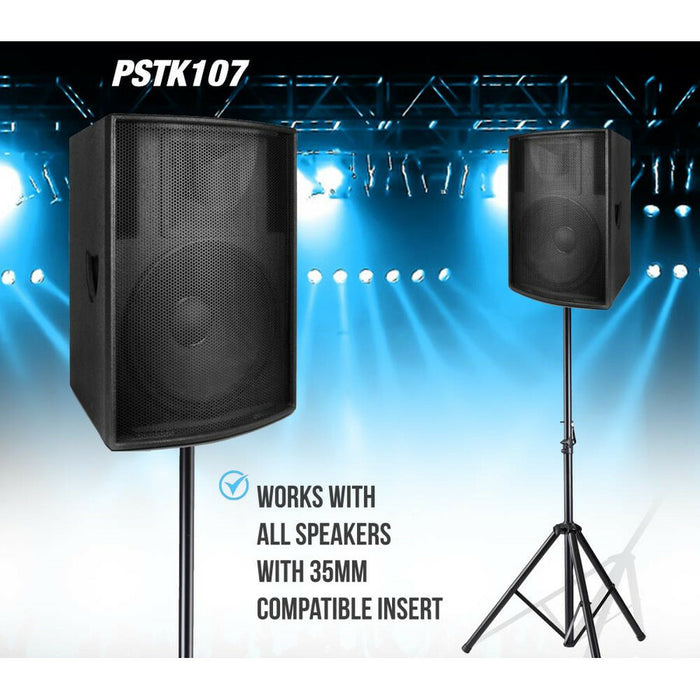 Pyle Dual Universal Speaker Stand Mount Holders, Height Adjustable (Pair)