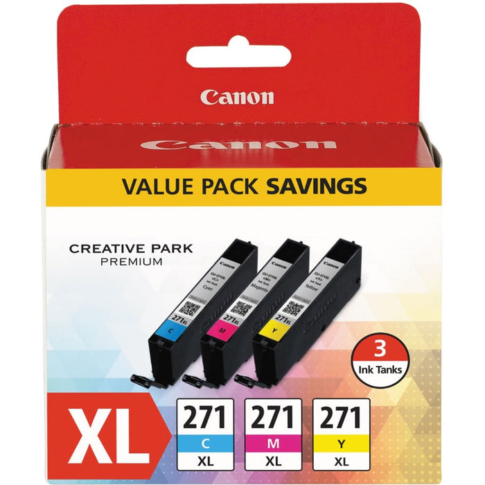 Canon CLI-271 Original Ink Cartridge - Tri-pack - Cyan, Magenta, Yellow