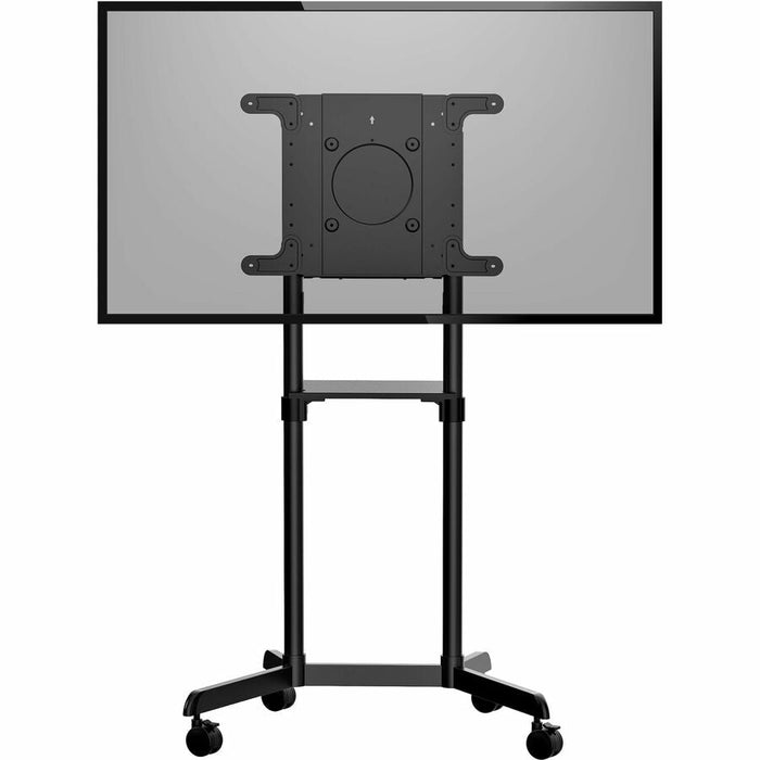 StarTech.com Mobile TV Cart, Portable Rolling TV Stand, 37-70 inch VESA Display Mount (154lb/70kg), Shelf & Storage, Rotate/Tilt Display