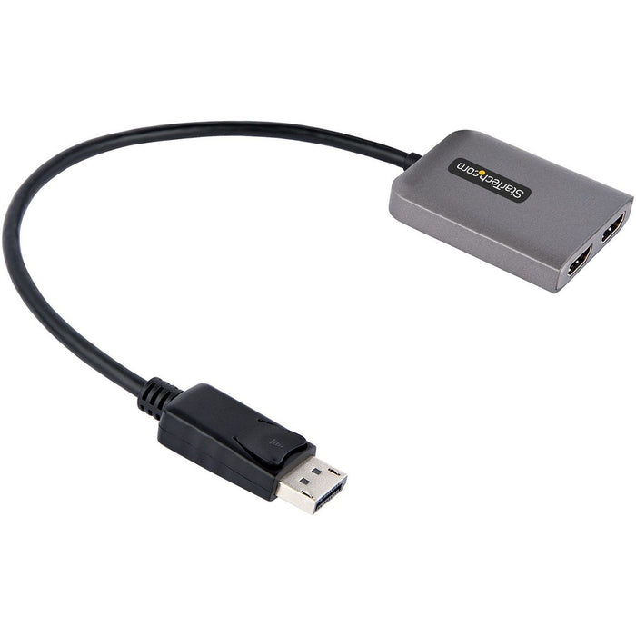 DP to Dual HDMI MST HUB, Dual HDMI 4K 60Hz, 2 Port DisplayPort Multi Monitor Adapter with 1ft/30cm Cable, DP 1.4 | DSC | HBR3