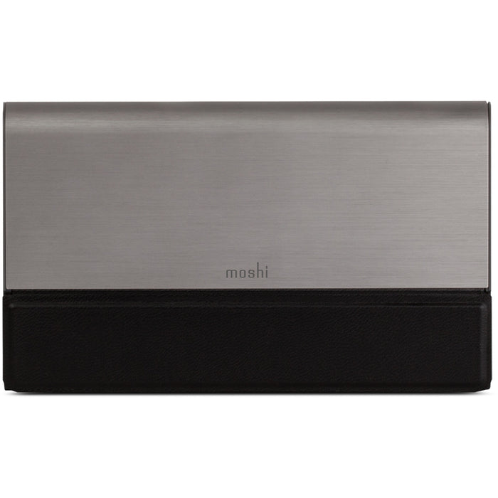Moshi IonBank 10K Portable Battery with Built-in Cables, Lightning and USB, Ultra-slim, Fast-charging, Vegan Leather and Aluminum Construction