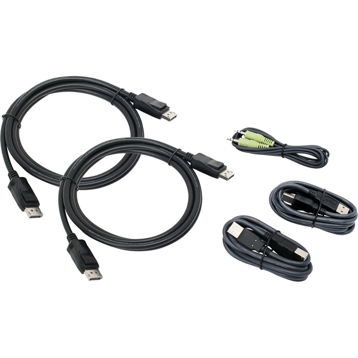 IOGEAR 6 Ft. Dual View DisplayPort, USB KVM Cable Kit with Audio (TAA)