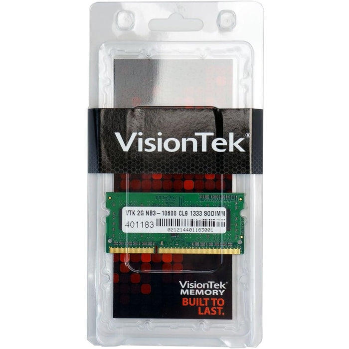 VisionTek 2GB DDR3 1333 MHz (PC3-10600) CL9 SODIMM - Notebook