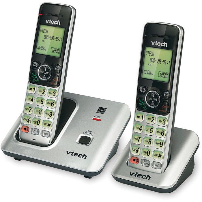 VTech CS6619-2 DECT 6.0 Expandable Cordless Phone with Caller ID/Call Waiting, Silver with 2 Handsets