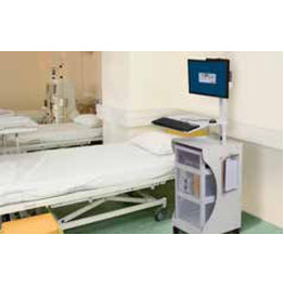 Peerless-AV Mobile Medical Storage Cart with Monitor and PC Mount For Computer Workstation