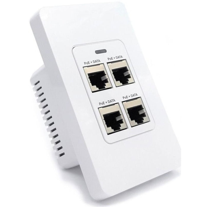 VisionTek 4 Port In-wall Gigabit PoE Extender with IEEE 802.3bt Uplink Power