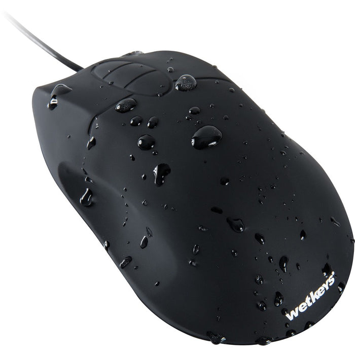 Wetkeys Waterproof Pro-grade Ergonomic Mouse w/3-Button Scroll (USB/PS2) (Black)