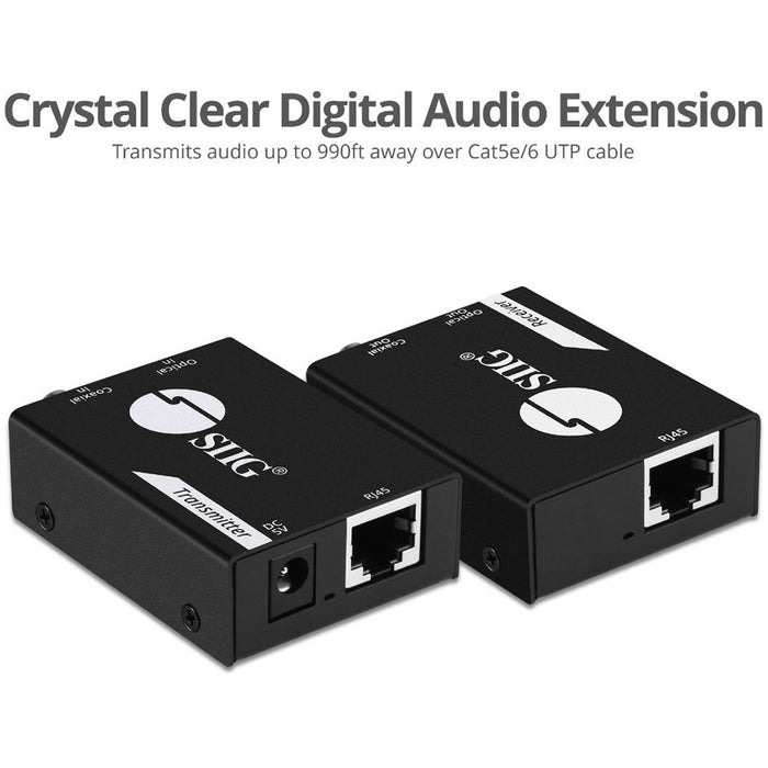 SIIG Digital Audio Extender Over Cat5e/6 Cable with PoC