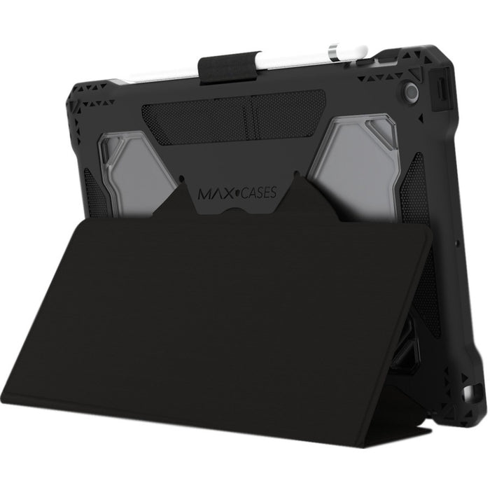 MAXCases Extreme Folio-K Carrying Case (Folio) for 10.2" Apple iPad (7th Generation) Tablet - Black, Clear