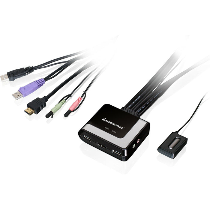 IOGEAR 2-Port HD Cable KVM with MiniDisplayPort Adapters Bundle