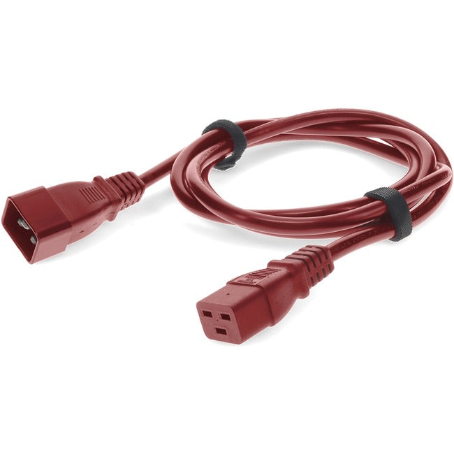 3ft C19 Female to C20 Male 16AWG 100-250V at 10A Red Power Cable