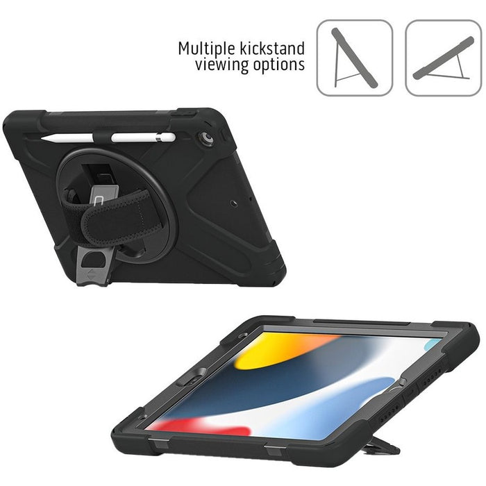 CODi Rugged Carrying Case for 10.2" Apple iPad (Gen 7, 8, 9) Tablet - Black
