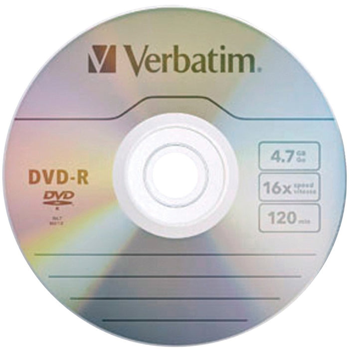 Verbatim DVD-R 4.7GB 16X with Branded Surface - 10pk Bulk Box