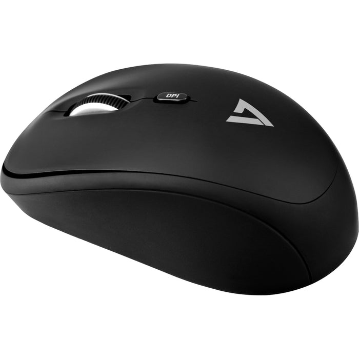 V7 4-Button Wireless Optical Mouse with Adjustable DPI - Black
