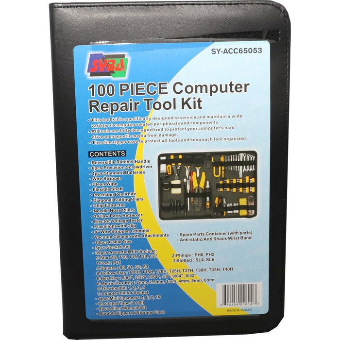 SYBA Multimedia 100 Pieces Computer Repair Tool Kit, Zipped Case