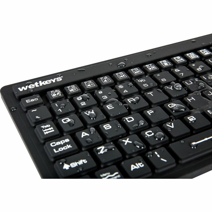 Wetkeys Waterproof "Touchpad Plus" Pro-grade Keyboard w/Touchpad (USB) (Black)