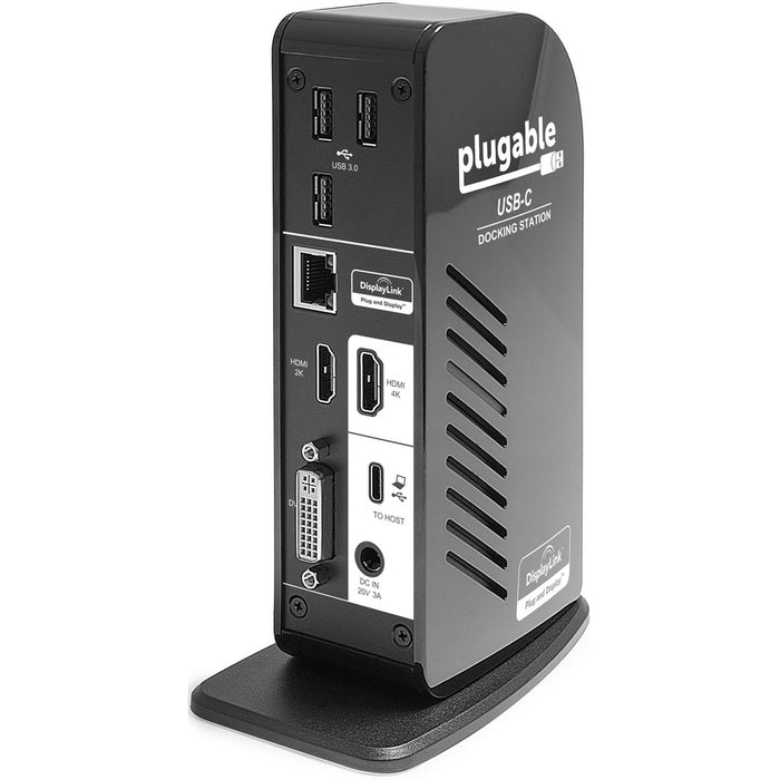 Plugable USB-C Triple Display Docking Station with Charging Support Power Delivery for Specific Windows USB Type-C and Thunderbolt 3 Systems