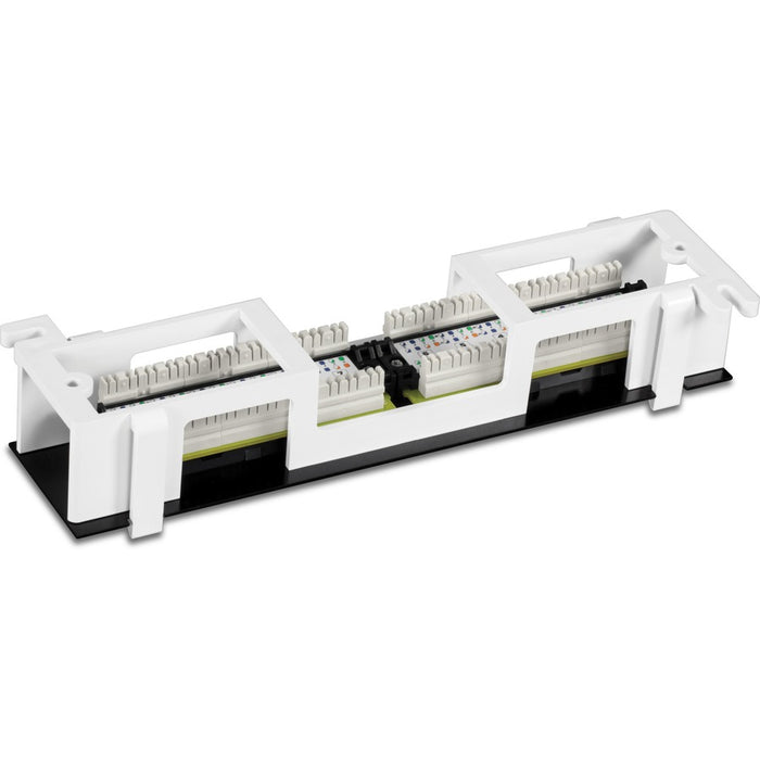 TRENDnet 12-Port Cat6 Unshielded Patch Panel, TC-P12C6V, Wall Mount, Included 89D Bracket, Vertical or Horizontal Installation, Compatible w/ Cat5e & Cat6 RJ45 Cabling, 110 IDC Type Terminal Blocks