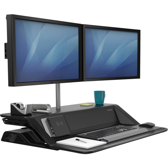 Fellowes Lotus&trade; DX Sit-Stand Workstation - Black