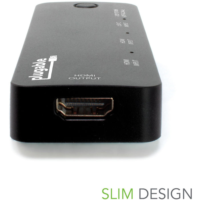 Plugable HDMI 2.0 and USB-C 3 Port Switch with 2 HDMI and 1 USB-C Inputs and Single HDMI 2.0 Output