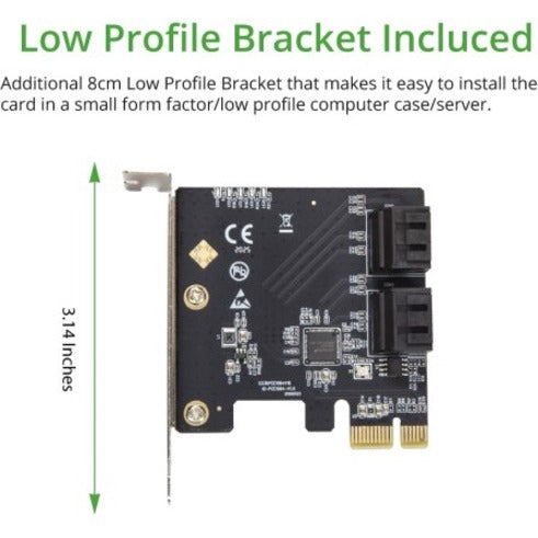SYBA Multimedia 4 Port SATA III PCI-e 3.0 x1 Card Non-Raid with Low Profile Bracket