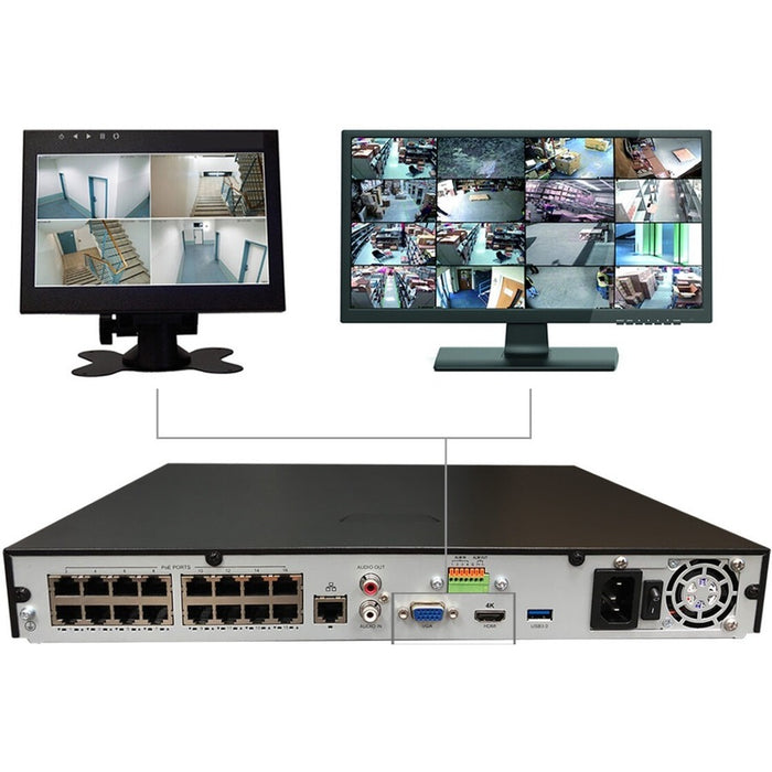 Gyration 16-Channel Network Video Recorder With PoE - 16 TB HDD