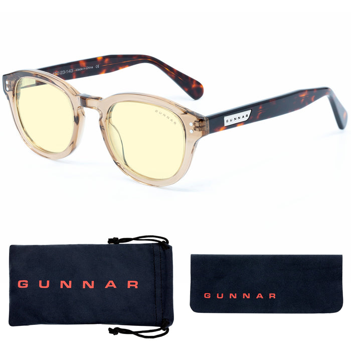 GUNNAR Gaming & Computer Glasses - Emery, Rose/Tortoise, Amber Tint