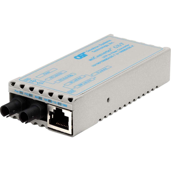 miConverter 10/100/1000 Gigabit Ethernet Fiber Media Converter RJ45 ST Multimode 550m