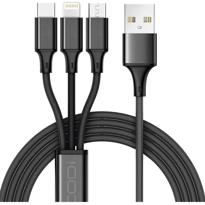 CODi 4' 3-in-1 USB Fast Multi Charging Cable