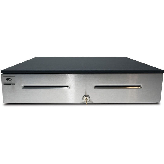 apg Heavy Duty Cash Drawer |Stainless-Steel-Front Cash Drawer | MultiPRO 320 Interface with CD-101A Cable | 24V | 18" x 4.2" x 16.7" | Black | JD320-1-BL1816-C