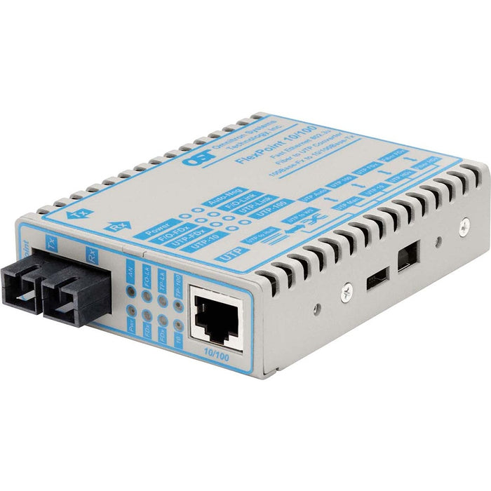 FlexPoint 10/100 Ethernet Fiber Media Converter RJ45 SC Single-Mode 30km