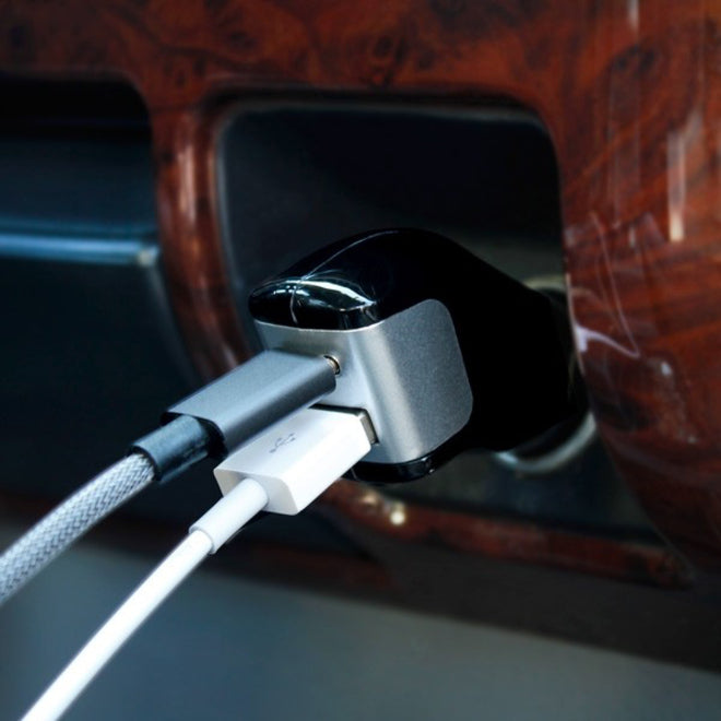 Aluratek 2-Port USB Car Charger with Type-C and Quick Charge 3.0