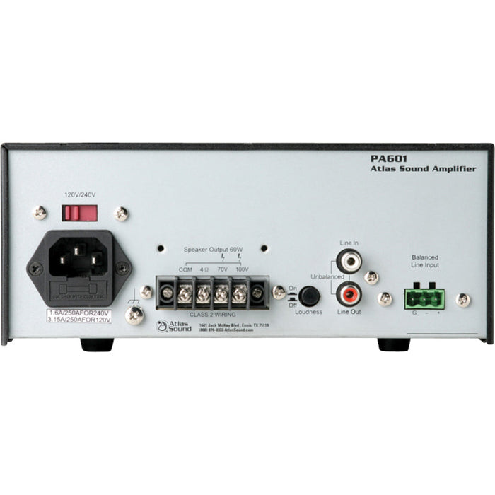 AtlasIED Strategy PA601 Amplifier - 60 W RMS - 1 Channel