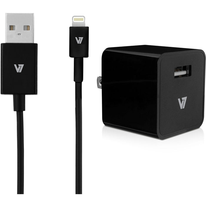 V7 12W USB Wall Charger with Lightning Cable
