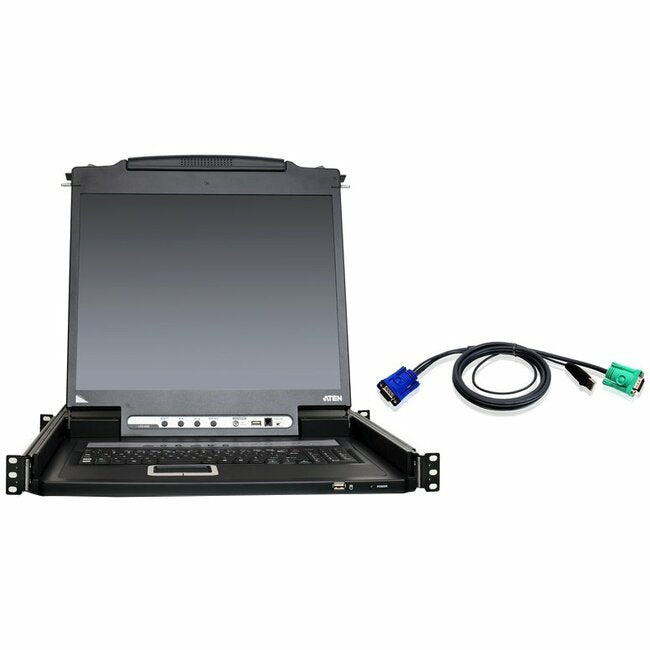ATEN 16-Port 19" LCD KVM Kit with 12-USB Cables-TAA Compliant