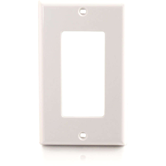 C2G Decorative Style Single Gang Wall Plate - White