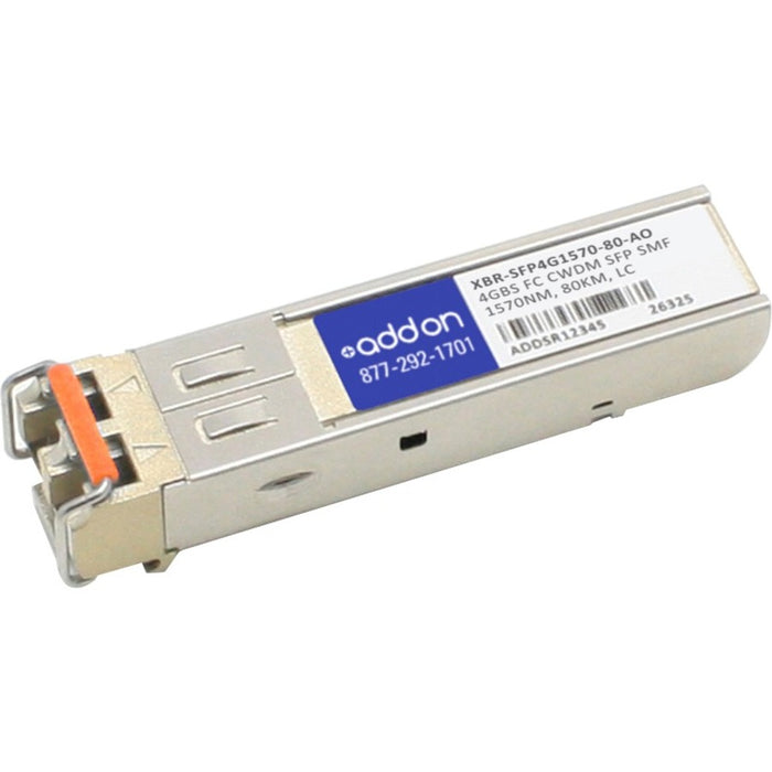 AddOn Brocade XBR-SFP4G1570-80 Compatible TAA Compliant 4GBase-CWDM Fibre Channel SFP Transceiver (SMF, 1570nm, 80km, LC)