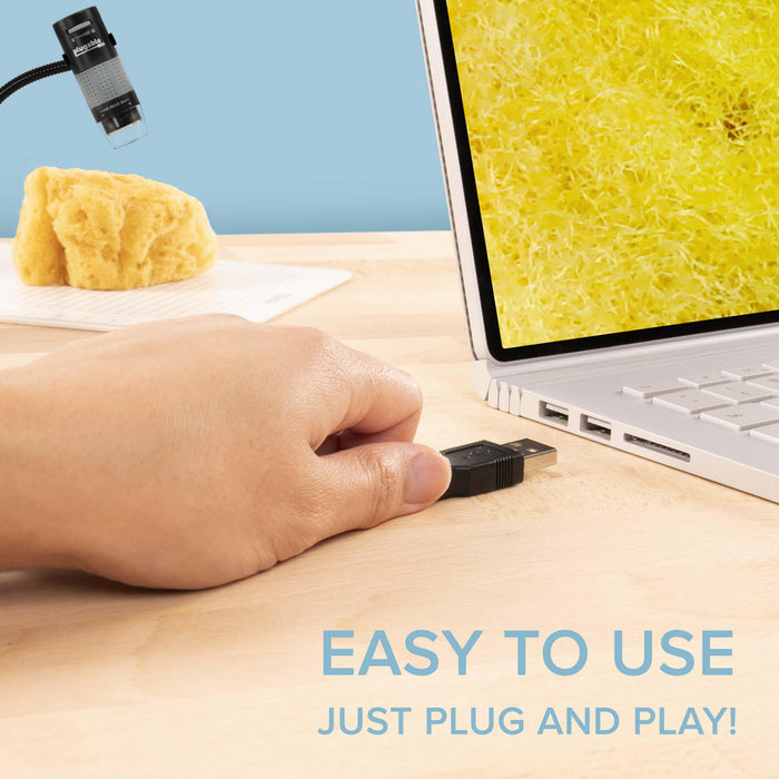 Plugable USB 2.0 Digital Microscope with Flexible Arm Observation Stand