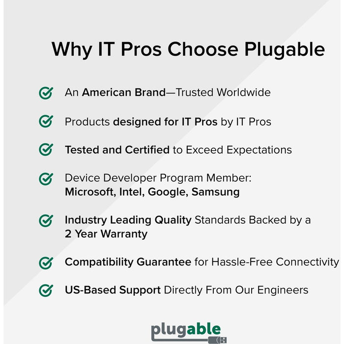 Plugable USB 3.0 and USB-C Universal Laptop Docking Station for Windows and Mac